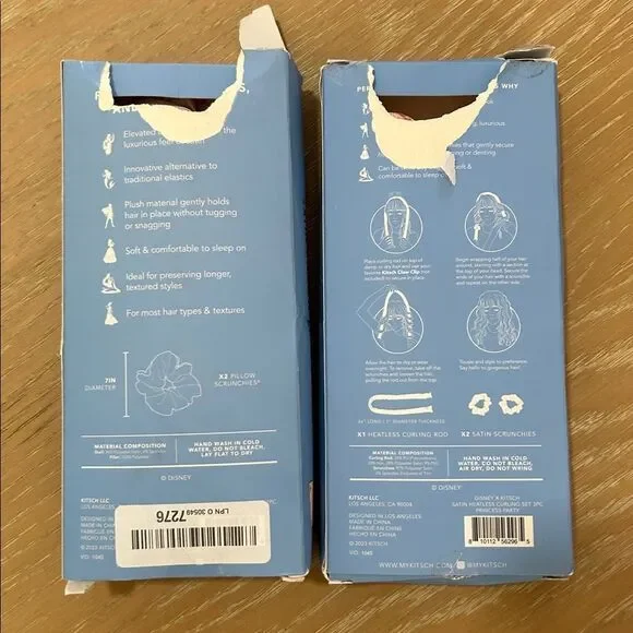 KITSCH BUNDLE DISNEY  Curling Rods & scrunchies + 2 7” pillow scrunchies, NWT - Picture 6 of 8